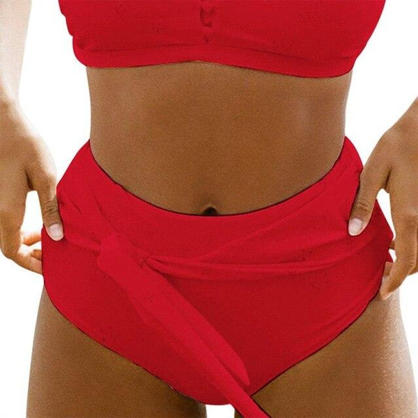 Hot sale 2019 Fashion Women Sexy Bikini  Bandage Solid Color Print Swimsuit High Waist Swimwear Beach Trunks Brief Underwear