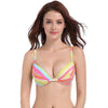 2019 New Arrival Stripe Sexy Bikini Top Underwire Foam Cup Additional Removable Padding Support Push Up Bra Top Swimwear