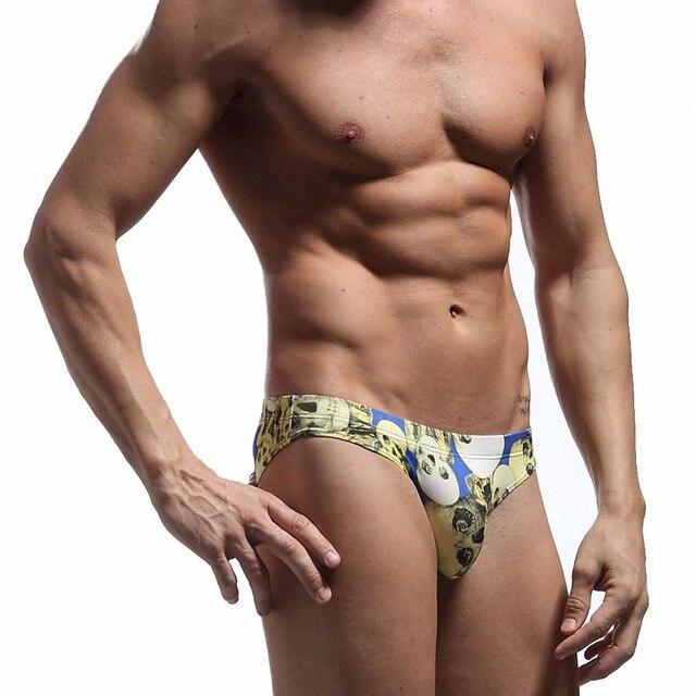 Swimwear Men Camouflage Underwear U Convex Breathable Sexy Tight Boxer Panties  Swimwear Patchwork beachwear swimsuit men