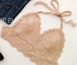 Hand-Woven Women Swimwear Sexy Lady Beach Wear Handmade Crochet Halter Top Summer Knitted Chest Wrap