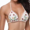 2019 Summer Push Up Bikini Top Bra Knit Crochet Sexy Swimwear White Yellow Hollow Out Swimming Bra 1pc Swimsuit for Women