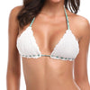 2019 Summer Push Up Bikini Top Bra Knit Crochet Sexy Swimwear White Yellow Hollow Out Swimming Bra 1pc Swimsuit for Women