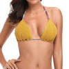 2019 Summer Push Up Bikini Top Bra Knit Crochet Sexy Swimwear White Yellow Hollow Out Swimming Bra 1pc Swimsuit for Women