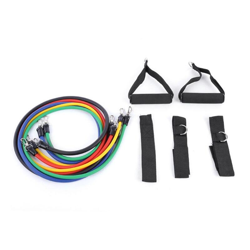11Pcs/Set Latex Tubing Expanders Exercise Tubes Strength Resistance Bands Pull Rope Pilates Crossfit Fitness Equipment