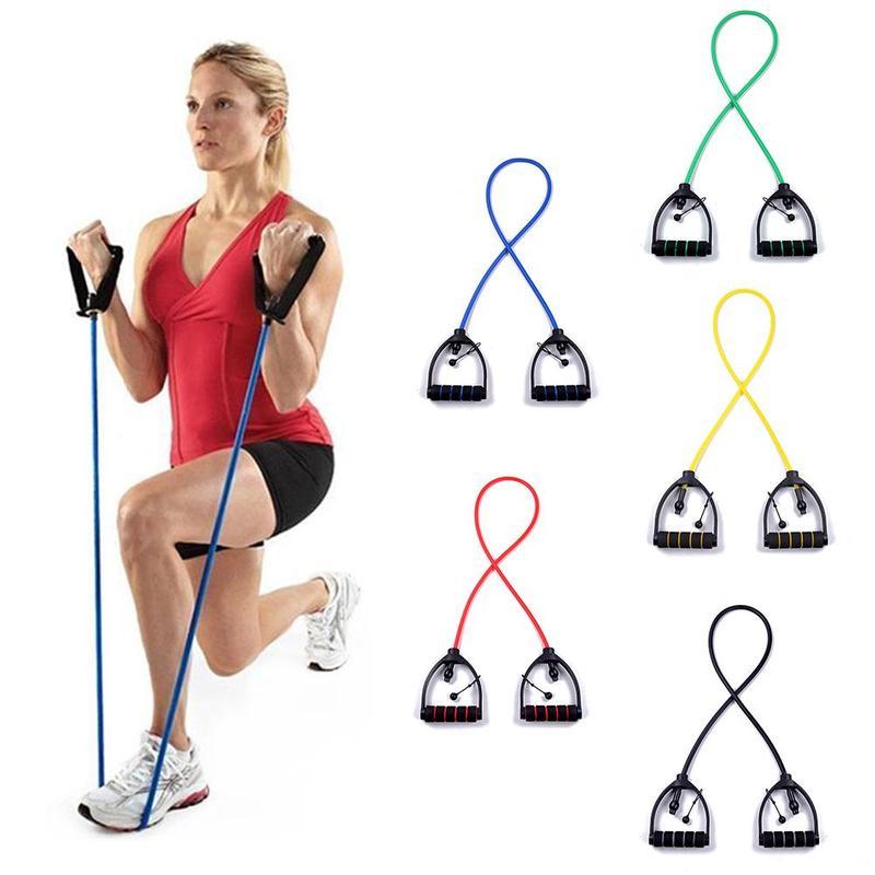 Yoga Pull Rope Elastic Resistance Bands Fitness Workout Exercise Tubes Practical Training Rubber Tensile Expander