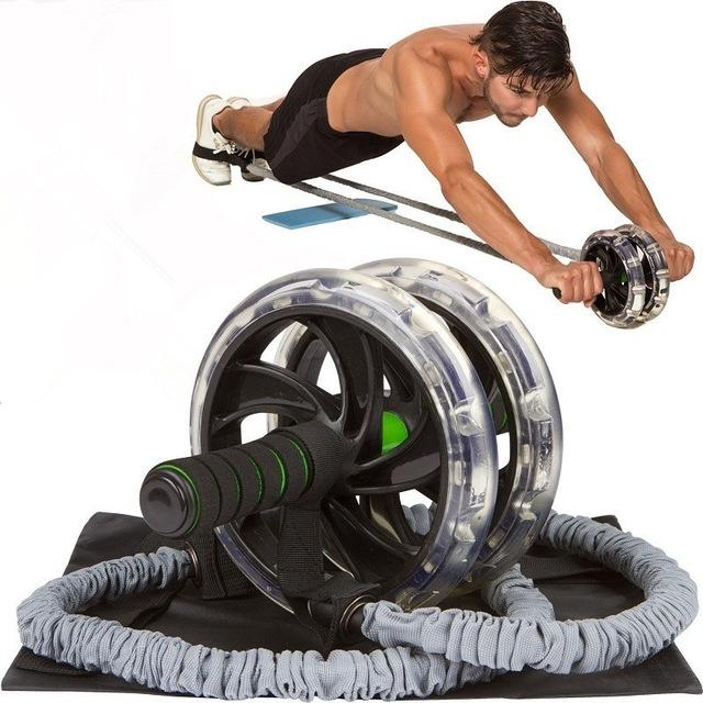 Containing wheels Ab Roller Wheel Pull Rope Waist Abdominal Slimming Fitness Fitness Resistance Bands Resistance wheel Training
