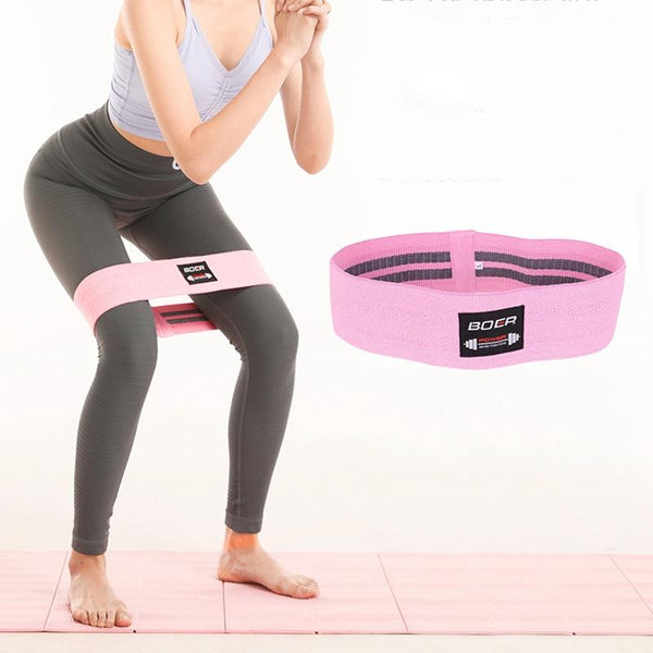 H Women Hip Resistance Bands Booty Leg Exercise Elastic Bands Gym Yoga Stretching Training Fitness No-Roll Up Circle Bands