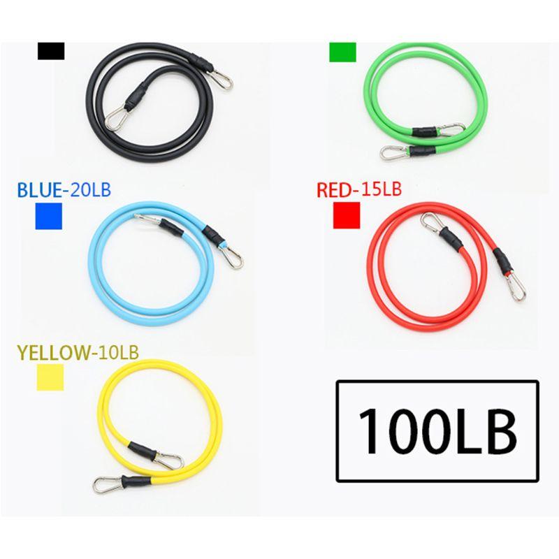 11 Pcs Resistance Band Set Workout Exercise Strap Door Anchor Handle Strength Training Home Gym Workouts Sports Accessory