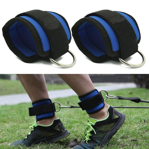 1 Pair Body Building Resistance Band D-ring Ankle Straps Home Workout Exercise Ankle Cuffs Leg Power Training Gym Equipment Tool