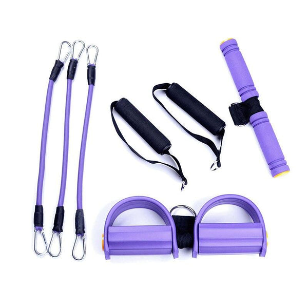 Resistance Bands with Footrest and Handle Set for Weight Loss Fitness Random Color YS-BUY