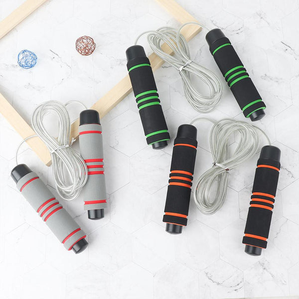 Adjustable Environmental Sponge Handle Wire Rope Skipping Exercise Fitness Adult Student Weighted Jump Rope Skipping