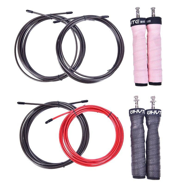 Jump Rope Skip Speed & Weighted Jump Ropes with Extra Speed Cable Ball Bearings Anti-Slip Handle for Double Unders