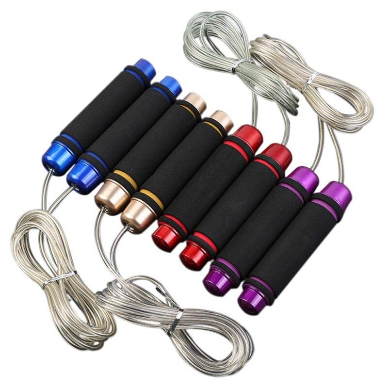 Hot!! Professional Bearing PVC Wire Fitness Skipping Rope Single Skipping Load Block Rope Lose Weight Jumping Rope With Pack Rn