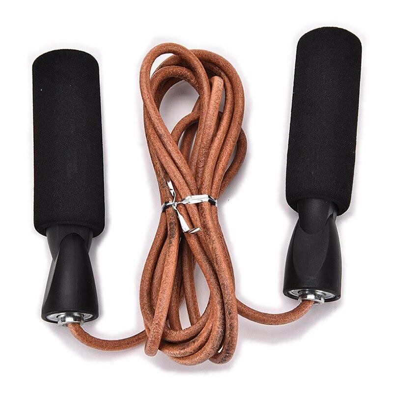 HOT 1 x Leather Exercise Warm Up Training Adjustable Skipping Rope Bearing Skip Speed Skipping Rope Weighted Boxing Jump Gym