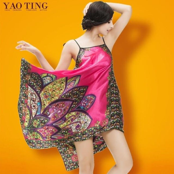 RB022 High Qulaity 2015 Zanzea Sexy New Women Floral Silk Strap Sleepwear Casual Loose Maxi Long Nightdress Nightgown