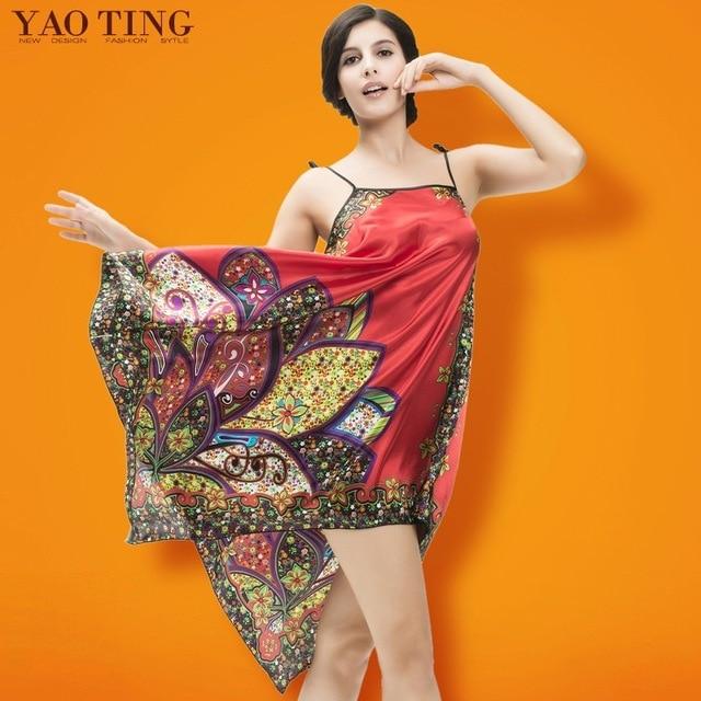 RB022 High Qulaity 2015 Zanzea Sexy New Women Floral Silk Strap Sleepwear Casual Loose Maxi Long Nightdress Nightgown