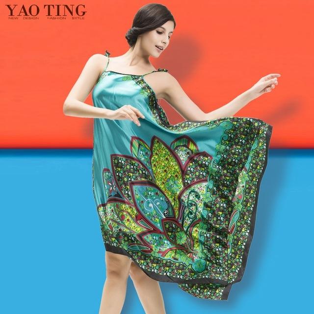 RB022 High Qulaity 2015 Zanzea Sexy New Women Floral Silk Strap Sleepwear Casual Loose Maxi Long Nightdress Nightgown