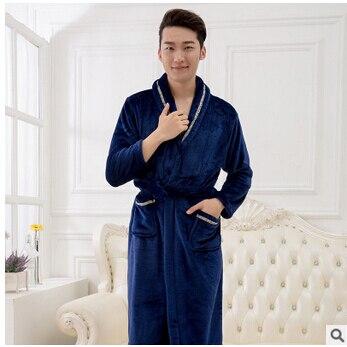 Womens robe 2017 new flannel robe feminino winter warm couples bathrobes long nightgown robe dressing gown pink/red Q775