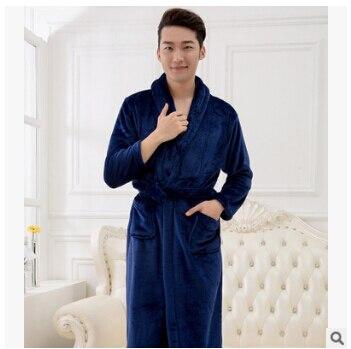 Womens robe 2017 new flannel robe feminino winter warm couples bathrobes long nightgown robe dressing gown pink/red Q775