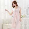 2015 summer style Noble sexy women's laciness lace royal spaghetti strap viscose long design nightgown