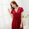 2015 summer style Noble sexy women's laciness lace royal spaghetti strap viscose long design nightgown