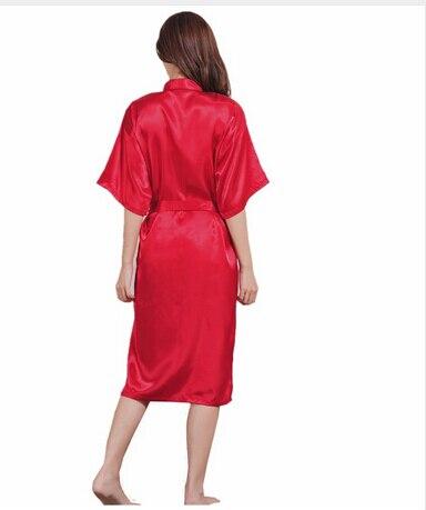 High Quality Black Women Silk Rayon Robe Sexy Long Lingerie Sleepwear Kimono Yukata Nightgown Plus Size S M L XL XXL XXXL A-050