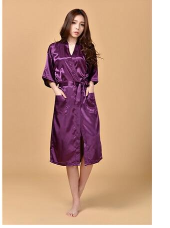 High Quality Black Women Silk Rayon Robe Sexy Long Lingerie Sleepwear Kimono Yukata Nightgown Plus Size S M L XL XXL XXXL A-050