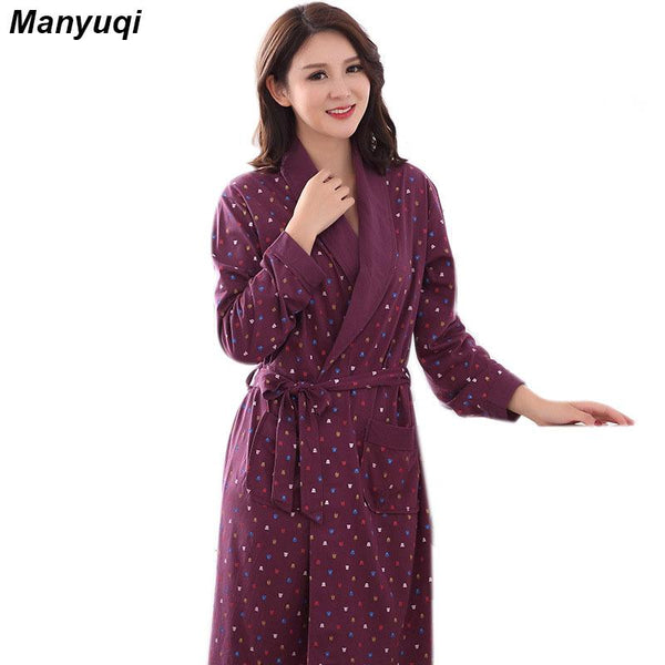 women's cotton character bathrobe simple style nightgown for women home night wear women medium long robe 6 colors