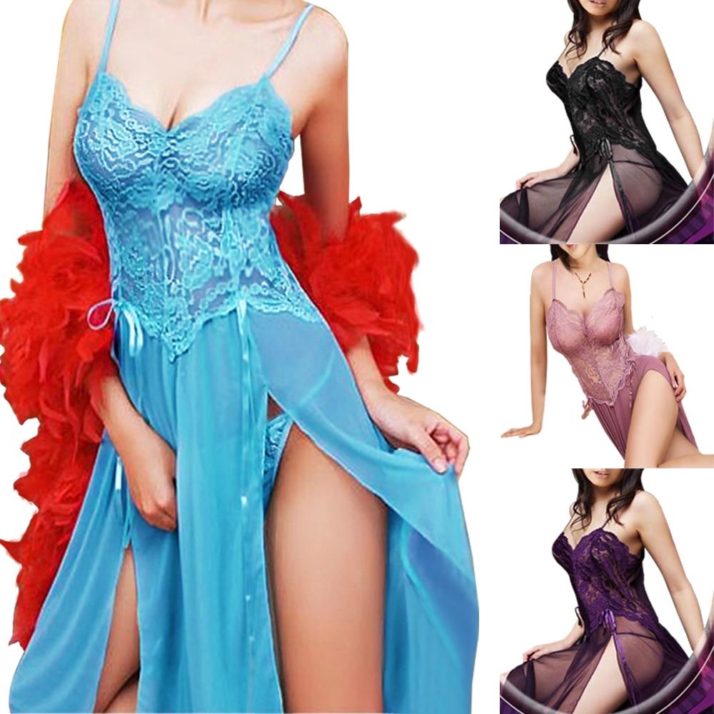Delivery Within One Day Purple Blue Violet Black Plus Size S-6XL Sexy Lingerie Nightgown Gown Long Babydoll Sleepwear