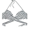 M&M Women Chest Cross Bikini Top Print Push Up Brazilian Swimwear Sport Halter Swimsuit Beach Swimming Bra Solid Biquini T608