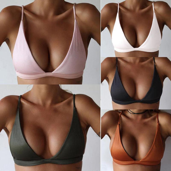 Sexy Women Cute Girl Set Push UpU Ultrathin Padded Bandage Bikini Top Swimwear Swimsuit Solid Beachwear Only Top Also A Bra