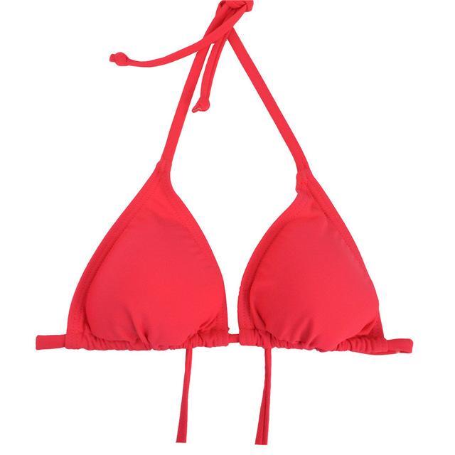 M&M Women Bikini Top Micro Bikini Samll Push Up Ruched String Solid Swimwear Beach Sexy Swimsuit Sporty Girls Beach Wear T606