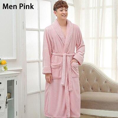 New Style Lovers Silk Soft Flannel Long Kimono Bath Robe Men Waffle Winter Bathrobe Mens Robes Dressing Gown Nightgowns for Male