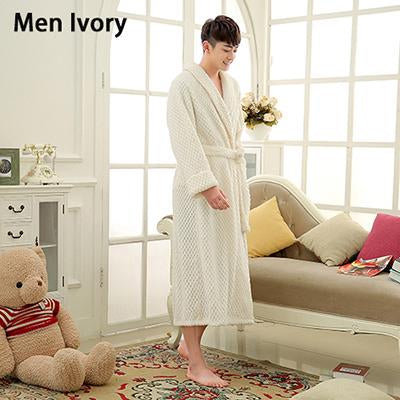 On Sale Mens Thick Waffle Extra Long Kimono Bath Robe Soft as Silk Bathrobe Men Warm Winter Robes Male Dressing Gown Nightgowns