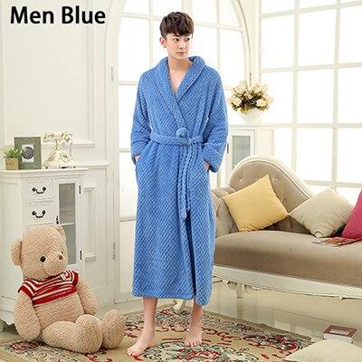 On Sale Mens Thick Waffle Extra Long Kimono Bath Robe Soft as Silk Bathrobe Men Warm Winter Robes Male Dressing Gown Nightgowns