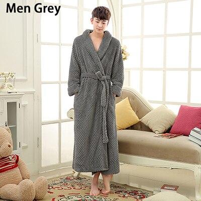On Sale Mens Thick Waffle Extra Long Kimono Bath Robe Soft as Silk Bathrobe Men Warm Winter Robes Male Dressing Gown Nightgowns