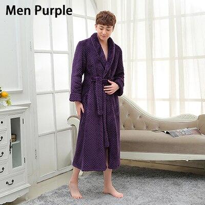 On Sale Mens Thick Waffle Extra Long Kimono Bath Robe Soft as Silk Bathrobe Men Warm Winter Robes Male Dressing Gown Nightgowns