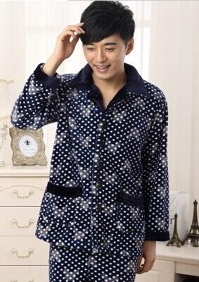 Thickening women winter flannel pajamas female coral fleece pajama sets sleepwear velvet long-sleeve casual nightgown