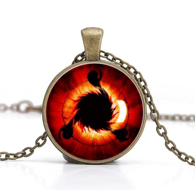 Wholesale Hot Naruto Sharingan Shippuuden Eyes Pendant Necklace Black Chain Vintage Necklace Men Jewelry Children dress up Gift