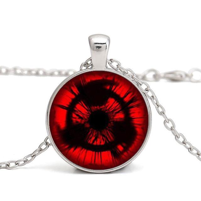 Wholesale Hot Naruto Sharingan Shippuuden Eyes Pendant Necklace Black Chain Vintage Necklace Men Jewelry Children dress up Gift