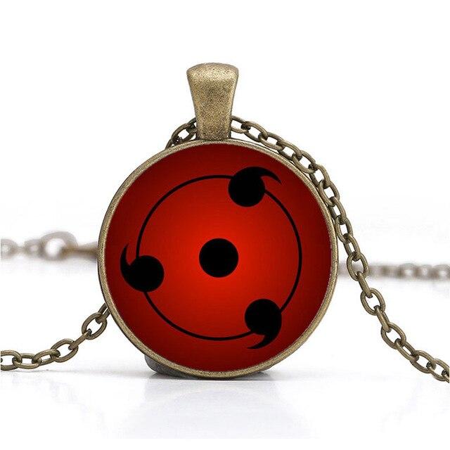 Wholesale Hot Naruto Sharingan Shippuuden Eyes Pendant Necklace Black Chain Vintage Necklace Men Jewelry Children dress up Gift