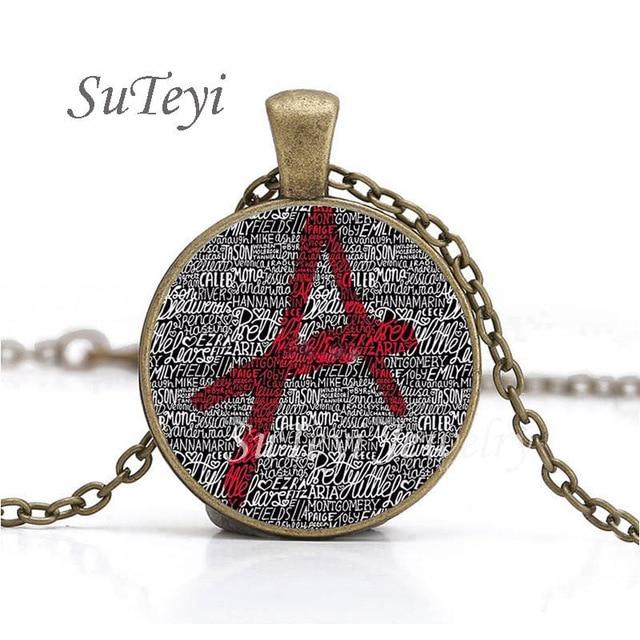 SUTEYI New pretty little liars logo Copper Chain Women Choker Statement Copper Pendant Necklace For Men Dress Accessories