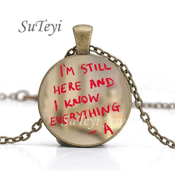 SUTEYI New pretty little liars logo Copper Chain Women Choker Statement Copper Pendant Necklace For Men Dress Accessories