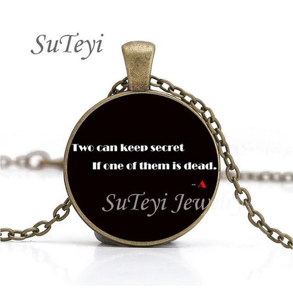 SUTEYI New pretty little liars logo Copper Chain Women Choker Statement Copper Pendant Necklace For Men Dress Accessories