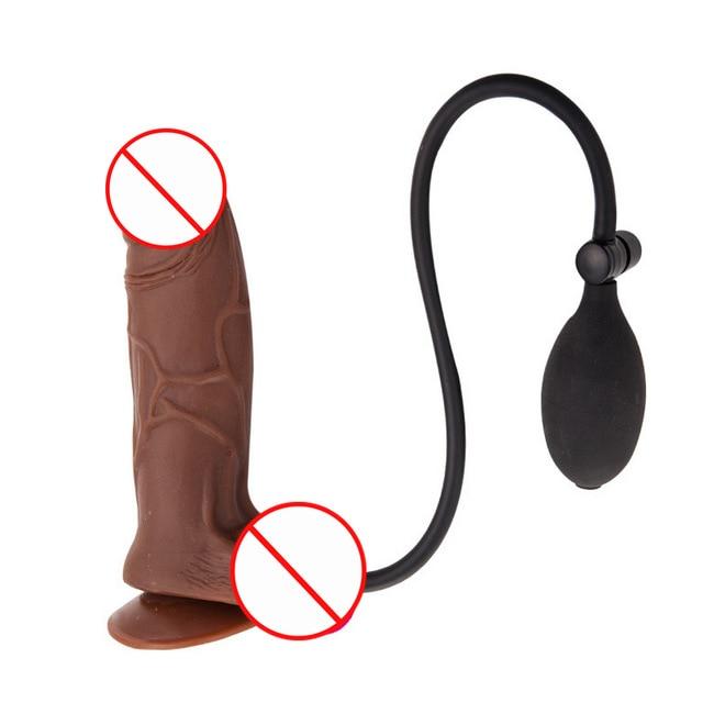 Women Orgasm Huge Inflatable Penis Dildo Plug Anal Suction Cup Realistic Anal Sex Dildos for Women, Sex Toys Adult sex products