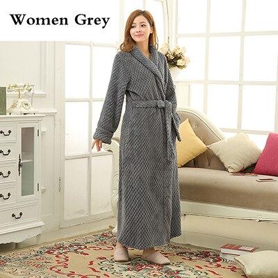 Women Winter Thermal Long Bathrobe Lovers Thick Warm Coral Fleece Kimono Bath Robe Plus Size Nightgowns Bridesmaid Dressing Gown