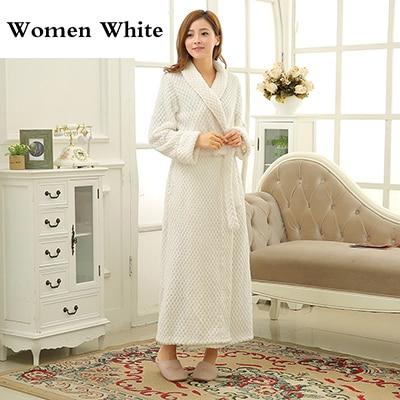 Women Winter Thermal Long Bathrobe Lovers Thick Warm Coral Fleece Kimono Bath Robe Plus Size Nightgowns Bridesmaid Dressing Gown