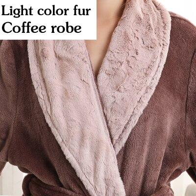 Lovers Soft fur Extra Long Thermal Bathrobe Men Plus Size Thick Flannel Warm Kimono Bath Robe Male Dressing Gown Winter Robes