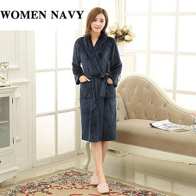 On Sale Men Soft as Silk Flannel Long Bath Robe Male Kimono Bathrobe Lovers Dressing Gown Winter Warm Robes Classic Nightgowns