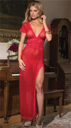 2017 Lingerie Sexy Hot Erotic Women Nightwear Sleepwear Black/Red/White Sexy Long NightGowns See Through Sheer Mesh Night Dress